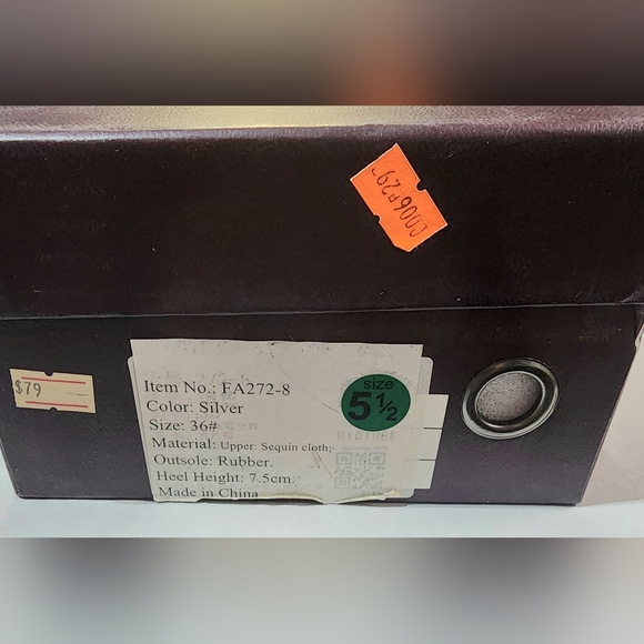 New Big Tree Silver Rhinestone Sequin High Heels - Picture 7 of 7